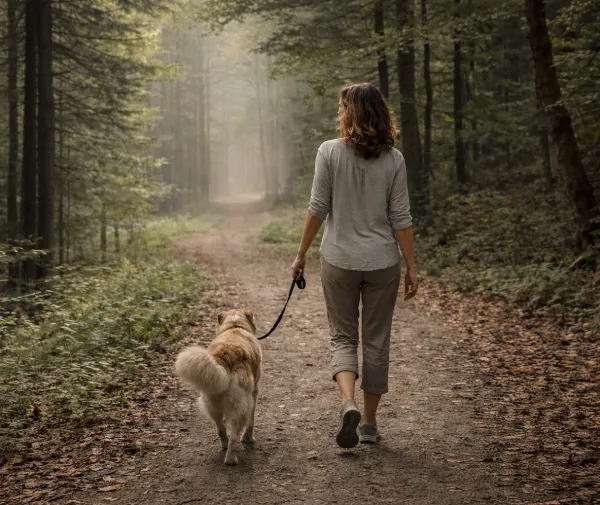 Kobieta w lesie - wolność i zdrowie